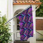 Purple Bohemian Peacock Feather Print Polyester Flag