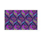 Purple Bohemian Peacock Feather Print Polyester Flag