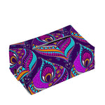 Purple Bohemian Peacock Feather Print Rectangle Tissue Box Cover