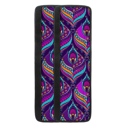 Purple Bohemian Peacock Feather Print Refrigerator Handle Covers