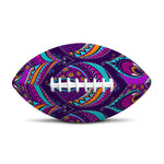 Purple Bohemian Peacock Feather Print Rugby Ball