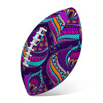 Purple Bohemian Peacock Feather Print Rugby Ball