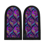 Purple Bohemian Peacock Feather Print Skillet Handle Cover