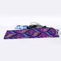 Purple Bohemian Peacock Feather Print Sports Towel