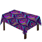 Purple Bohemian Peacock Feather Print Tablecloth