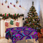 Purple Bohemian Peacock Feather Print Tablecloth