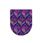 Purple Bohemian Peacock Feather Print Toilet Lid Cover
