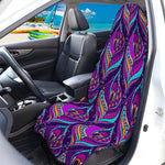 Purple Bohemian Peacock Feather Print Waterproof Car Seat Cover