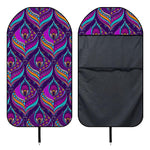 Purple Bohemian Peacock Feather Print Waterproof Car Seat Cover