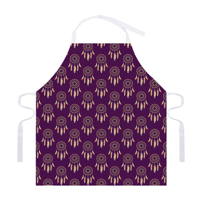 Purple Boho Dream Catcher Pattern Print Adjustable Apron