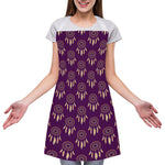 Purple Boho Dream Catcher Pattern Print Adjustable Apron