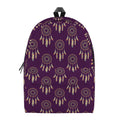 Purple Boho Dream Catcher Pattern Print School Backpack