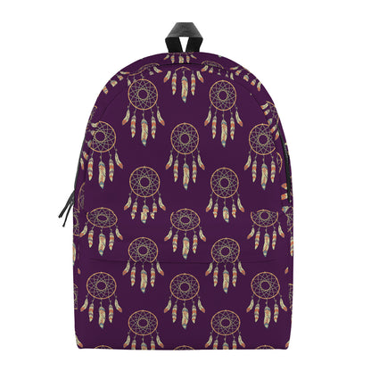 Purple Boho Dream Catcher Pattern Print Backpack