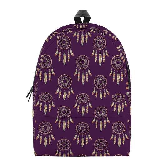 Purple Boho Dream Catcher Pattern Print Backpack