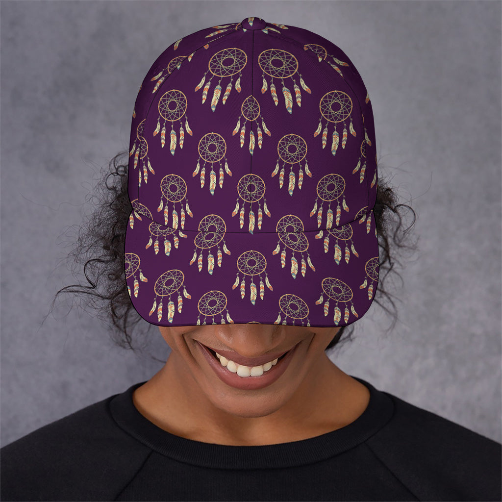 Purple Boho Dream Catcher Pattern Print Baseball Cap
