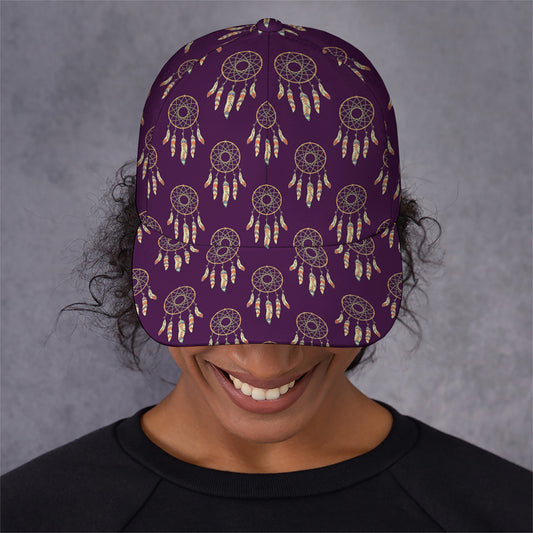 Purple Boho Dream Catcher Pattern Print Baseball Cap