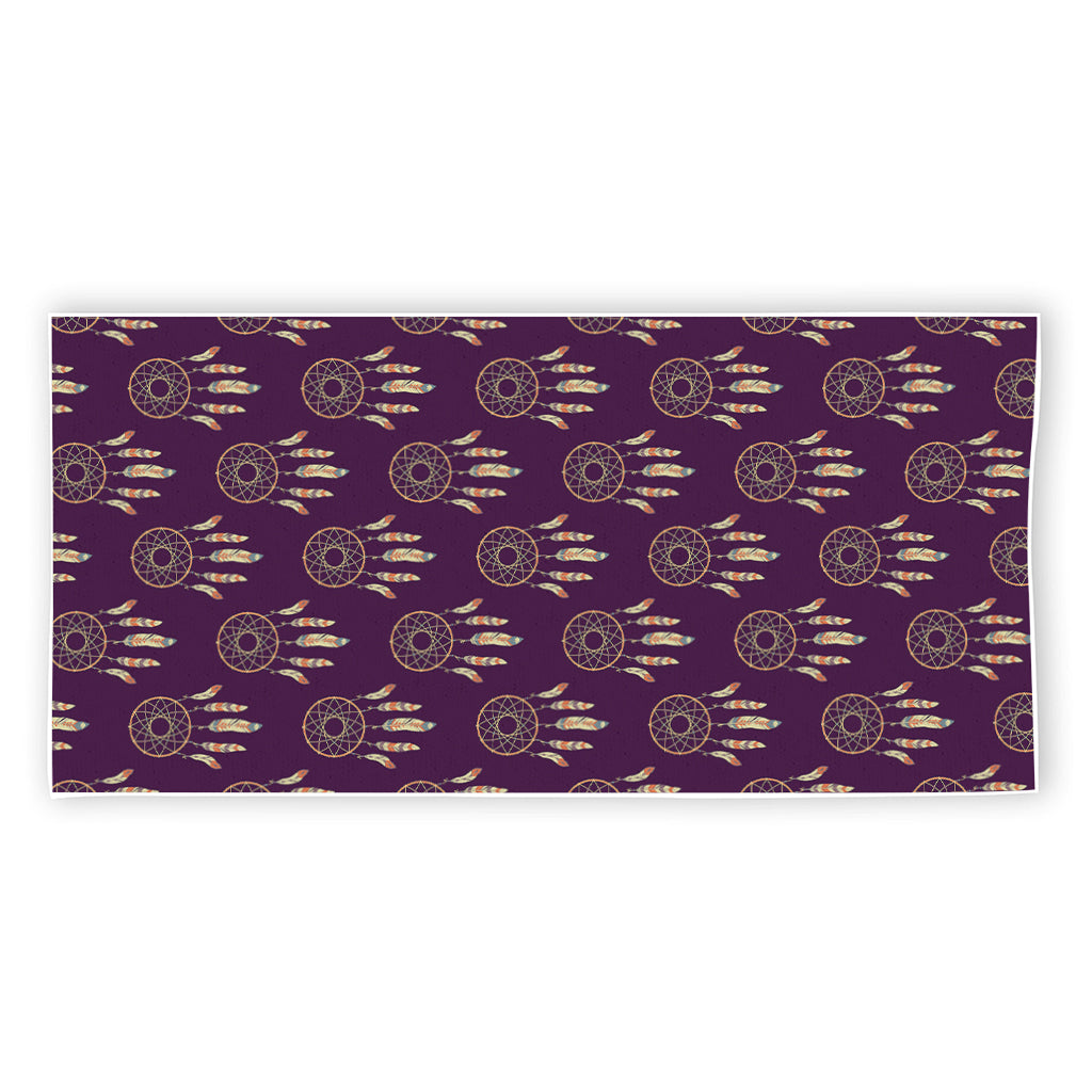 Purple Boho Dream Catcher Pattern Print Beach Towel