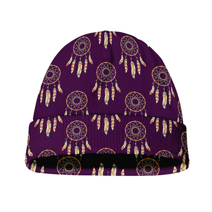 Purple Boho Dream Catcher Pattern Print Beanie