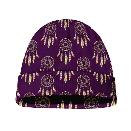 Purple Boho Dream Catcher Pattern Print Beanie