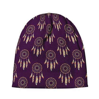 Purple Boho Dream Catcher Pattern Print Beanie