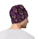 Purple Boho Dream Catcher Pattern Print Beanie