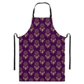 Purple Boho Dream Catcher Pattern Print Bib Apron With Pocket