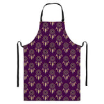 Purple Boho Dream Catcher Pattern Print Bib Apron With Pocket