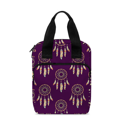 Purple Boho Dream Catcher Pattern Print Bible Tote Bag