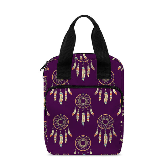 Purple Boho Dream Catcher Pattern Print Bible Tote Bag