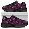 Purple Boho Dream Catcher Pattern Print Black Chunky Shoes