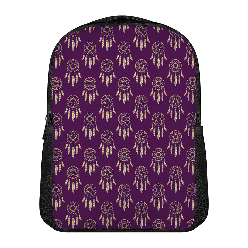 Purple Boho Dream Catcher Pattern Print Casual Backpack