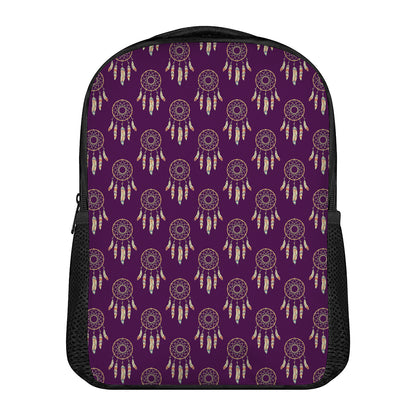 Purple Boho Dream Catcher Pattern Print Casual Backpack