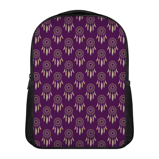 Purple Boho Dream Catcher Pattern Print Casual Backpack