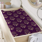 Purple Boho Dream Catcher Pattern Print Changing Pad Cover