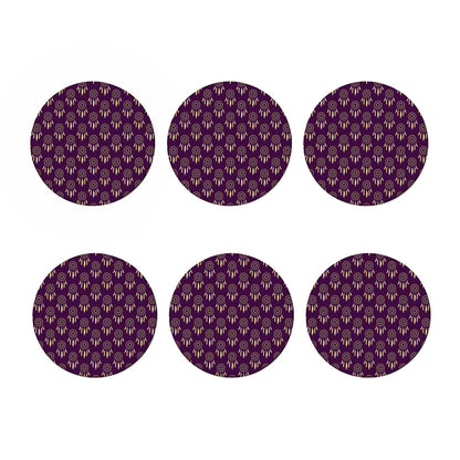 Purple Boho Dream Catcher Pattern Print Coaster Set