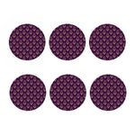 Purple Boho Dream Catcher Pattern Print Coaster Set