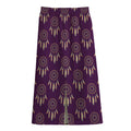 Purple Boho Dream Catcher Pattern Print Cotton Front Slit Maxi Skirt