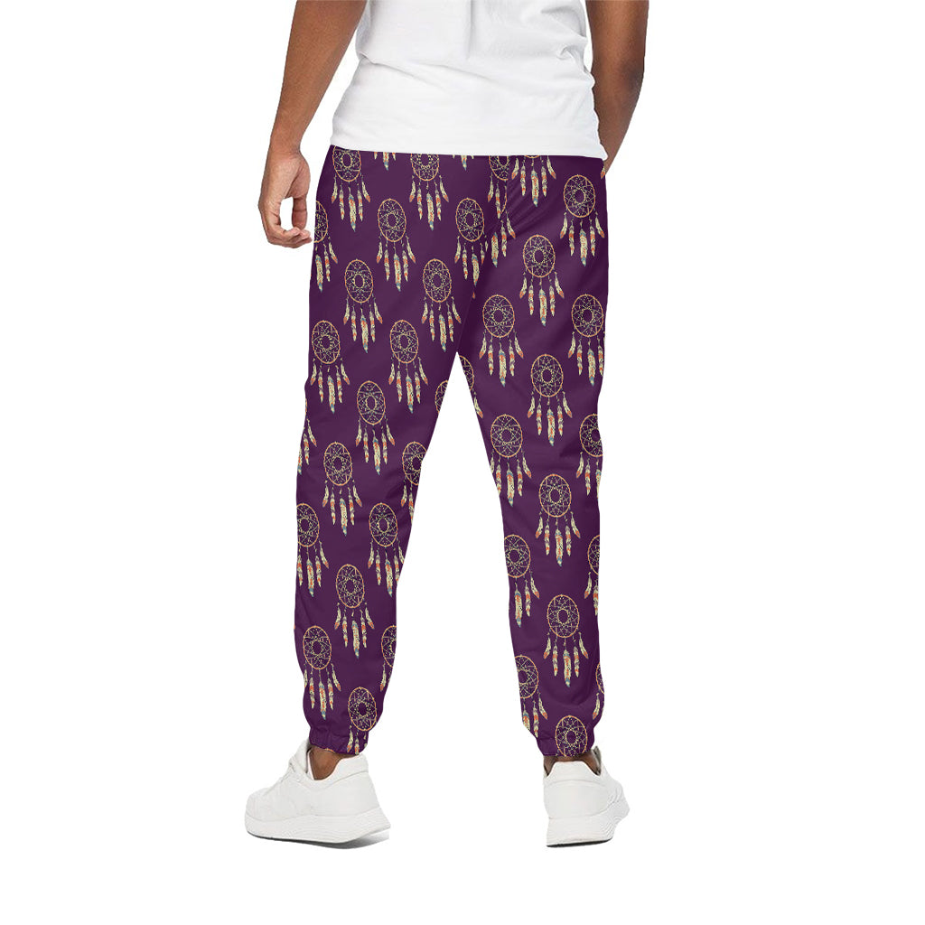 Purple Boho Dream Catcher Pattern Print Cotton Pants