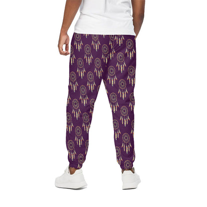 Purple Boho Dream Catcher Pattern Print Cotton Pants