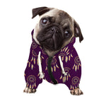 Purple Boho Dream Catcher Pattern Print Dog Zip Up Hoodie