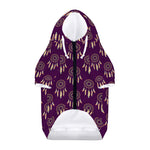 Purple Boho Dream Catcher Pattern Print Dog Zip Up Hoodie