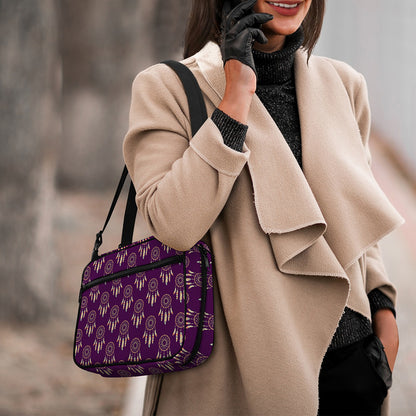 Purple Boho Dream Catcher Pattern Print Double Strap Bible Bag