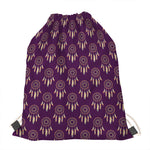Purple Boho Dream Catcher Pattern Print Drawstring Bag