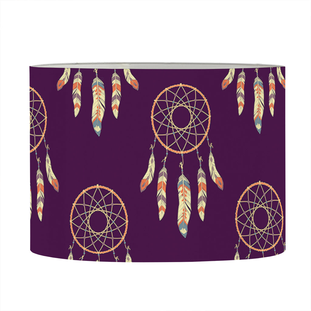 Purple Boho Dream Catcher Pattern Print Drum Lamp Shade