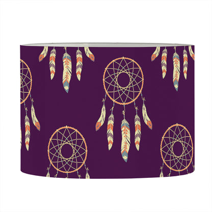 Purple Boho Dream Catcher Pattern Print Drum Lamp Shade