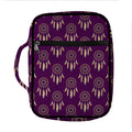 Purple Boho Dream Catcher Pattern Print Front Pocket Bible Bag