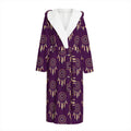 Purple Boho Dream Catcher Pattern Print Hooded Bathrobe