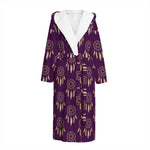 Purple Boho Dream Catcher Pattern Print Hooded Bathrobe