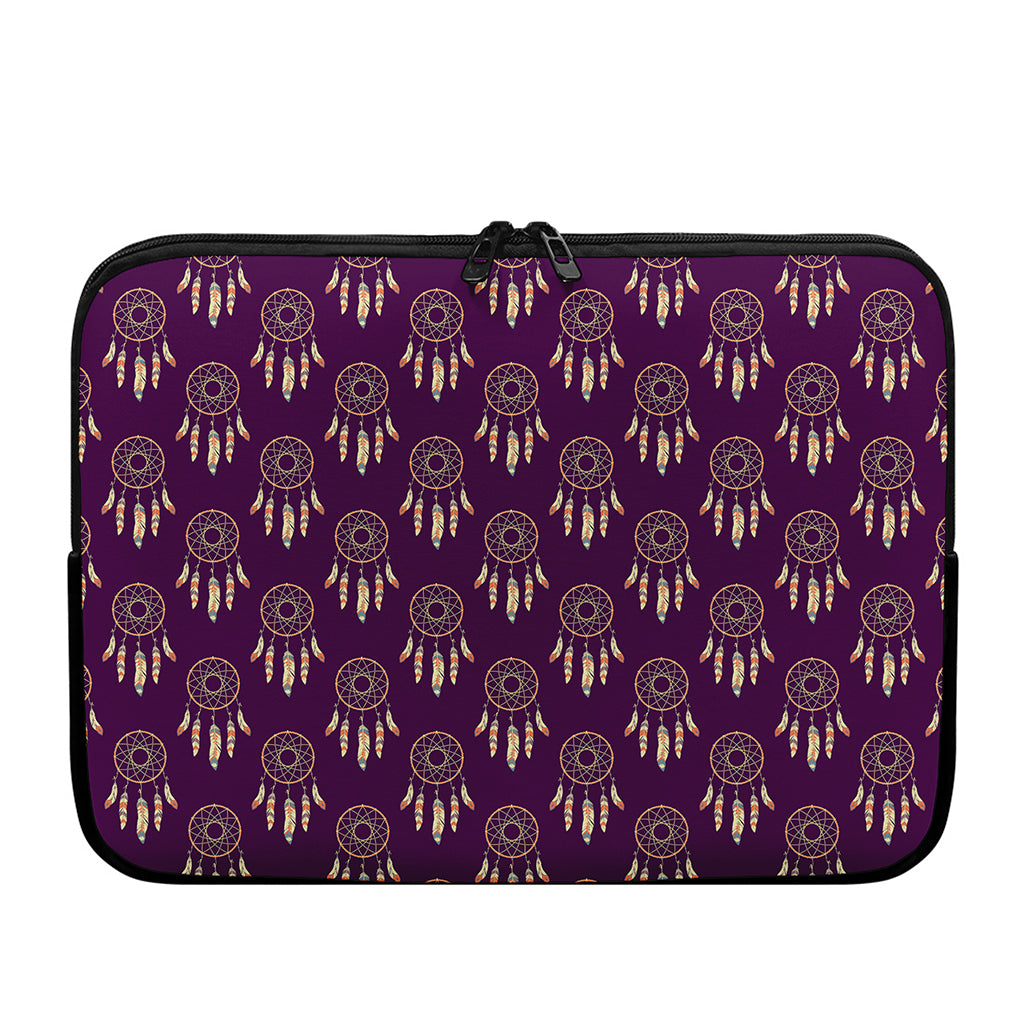 Purple Boho Dream Catcher Pattern Print Laptop Sleeve