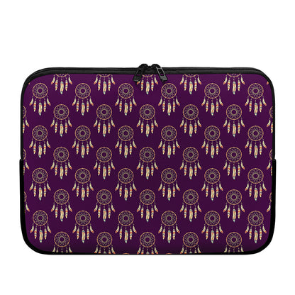 Purple Boho Dream Catcher Pattern Print Laptop Sleeve
